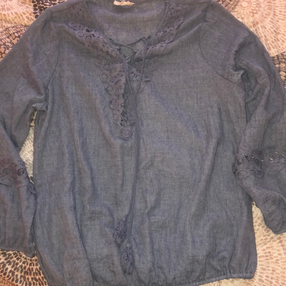 Blues 3/4 sleeve blouse